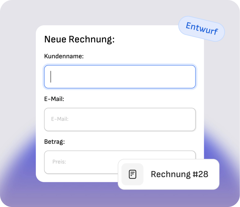 Erstelle eine neue Rechnung